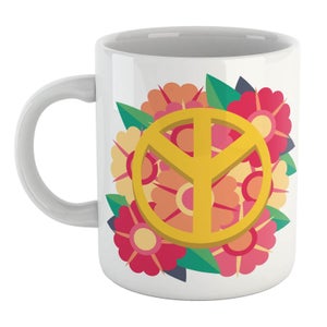 Peace Symbol Floral Mug