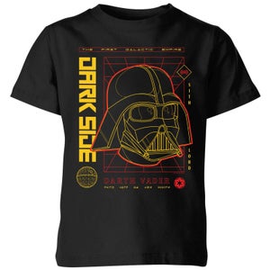 Star Wars Darth Vader Grid Kinder T-Shirt - Schwarz