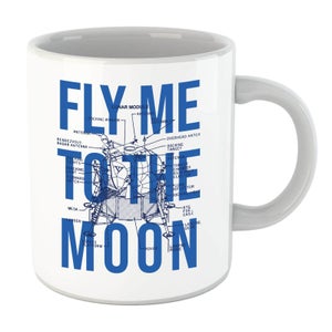 Fly Me To The Moon Blue Print Mug