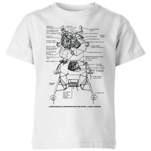 Lunar Schematic Kids' T-Shirt - White