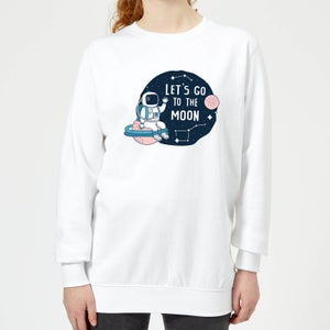 Let's Go To The Moon Women's Sweatshirt - White