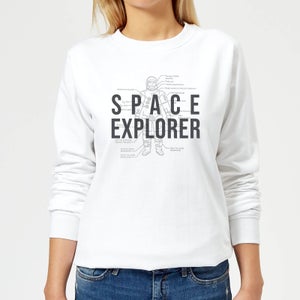 Space Explorer Schematic Women's Sweatshirt - White