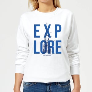 Explore Schematic Women's Sweatshirt - White
