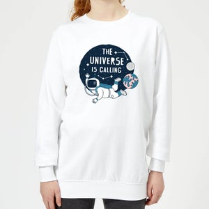 The Universe Is Calling Women's Sweatshirt - White