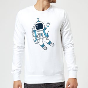 Astronaut Waving Sweatshirt - White