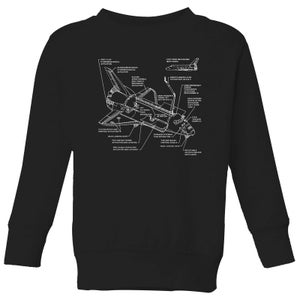 Shuttle Schematic Kids' Sweatshirt - Black