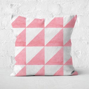 Pink Aztec Triangles Square Cushion