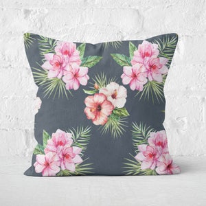 Tropical Flowers Square Cushion