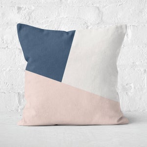 Pink And Blue Geometric Shapes Square Cushion