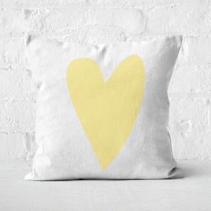 Light Yellow Heart Square Cushion