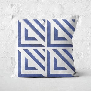 Watercolour Blue Square Pattern Square Cushion