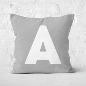 Grey Letter Square Cushion