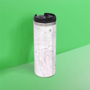Pink And Grey Marble Stainless Steel Travel Mug