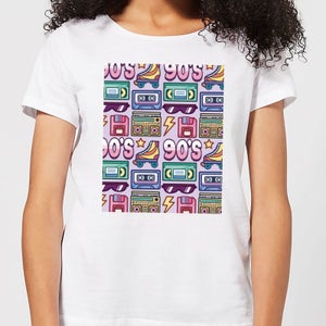 90's Product Tiled Pattern Women's T-Shirt - White