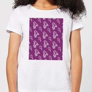 Roller Skate Pattern Purple Women's T-Shirt - White