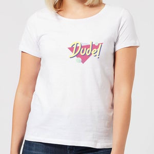 Dude! Pocket Print Women's T-Shirt - White