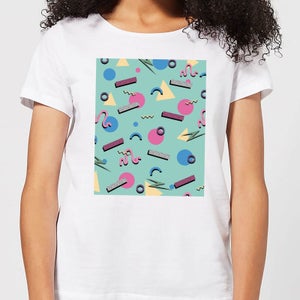 90's Funky Pattern Women's T-Shirt - White