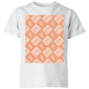 Boombox Pattern Orange Kids' T-Shirt - White