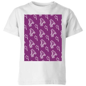Roller Skate Pattern Purple Kids' T-Shirt - White