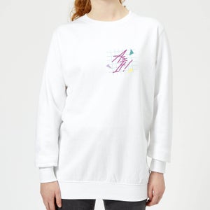 As If! Pocket Print Women's Sweatshirt - White