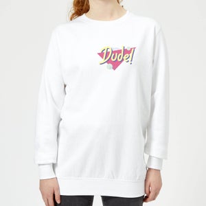 Dude! Pocket Print Women's Sweatshirt - White