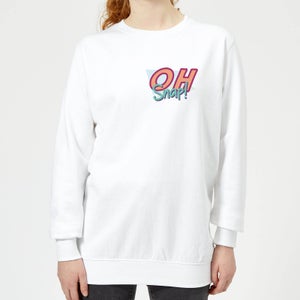 Oh Snap! Pocket Print Women's Sweatshirt - White