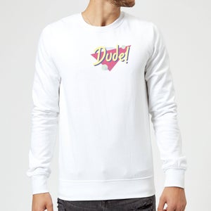 Dude! Pocket Print Sweatshirt - White