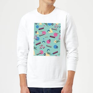 90's Funky Pattern Sweatshirt - White