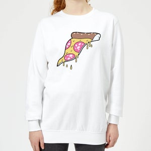 Dripping Pizza Women's Sweatshirt - White