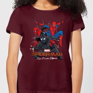 Spider-Man Far From Home Multi Costume Women's T-Shirt - Burgundy