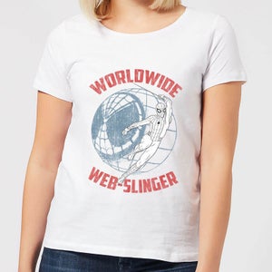 Spider-Man Far From Home Worldwide Web Slinger Women's T-Shirt - White