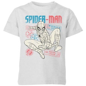 Spider-Man Far From Home Distressed Passport Kids' T-Shirt - Grey