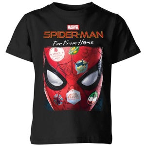 Spider-Man Far From Home Stickers Mask Kids' T-Shirt - Black