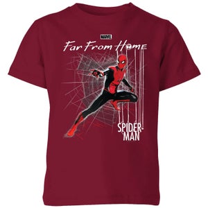 Spider-Man Far From Home Web Tech Kids' T-Shirt - Burgundy