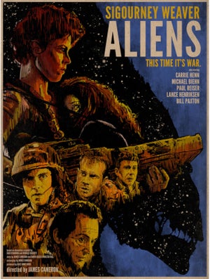 Aliens 'This Time it's War' 13 x 19 Inch Limited Edition Giclee Print by J.J. Lendl