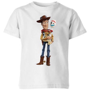 Toy Story 4 Woody And Forky Kids' T-Shirt - White