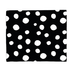 Black And White Spots Fleece Blanket