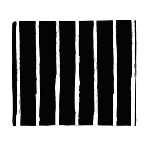 Black And White Vertical Stripes Fleece Blanket