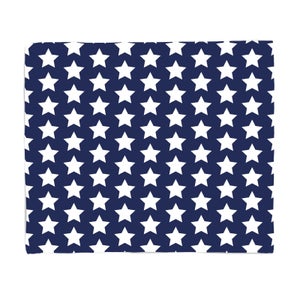 Navy Blue Stars Fleece Blanket