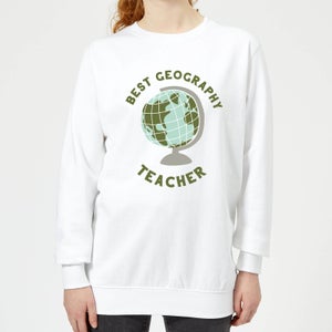 Best Geography Teacher Women's Sweatshirt - White