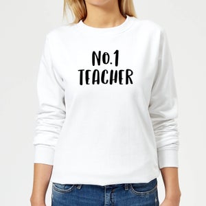 No.1 Teacher Women's Sweatshirt - White