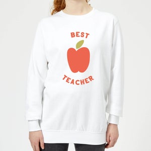 Best Teacher Apple Women's Sweatshirt - White