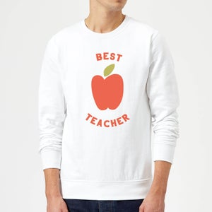 Best Teacher Apple Sweatshirt - White