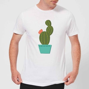 Single Potted Cactus Men's T-Shirt - White