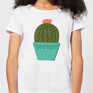 Cactus With Flower Women's T-Shirt - White