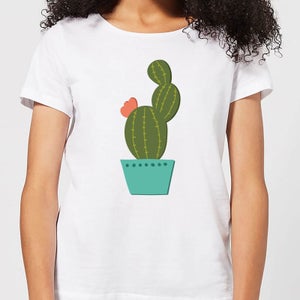 Single Potted Cactus Women's T-Shirt - White