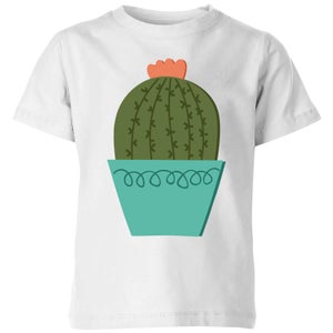 Cactus With Flower Kids' T-Shirt - White