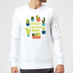 Crazy Cactus Mum Sweatshirt - White