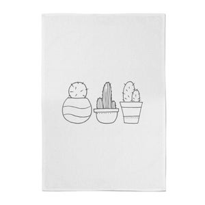Hand Drawn Cacti Cotton Tea Towel