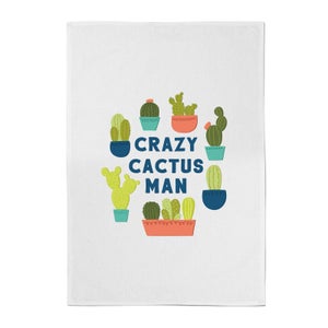 Crazy Cactus Man Cotton Tea Towel
